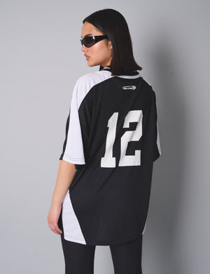 Kaiia Studio Football Shirt Black White