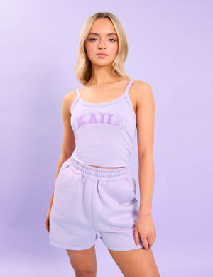 Kaiia Logo Cami Vest Top Lilac