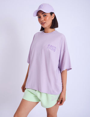 Kaiia Studio Bubble Logo Oversized T-shirt Lilac