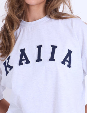 Kaiia Oversized T-shirt Grey Marl & Navy