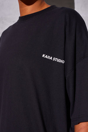 Kaiia Studio Logo Oversized Tee Black