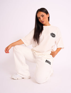 Kaiia Studio Bubble Logo Oversized Tee White & Black