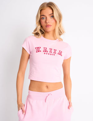 Kaiia Sport Baby Tee Pink & Red