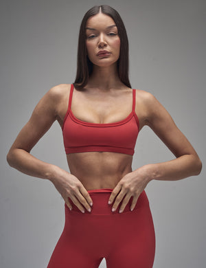 Kaiia Sculpt Scoop Neck Bralette Red