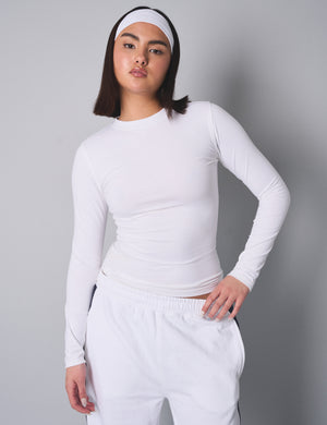 Slim Fit T-shirt With Long Sleeves White