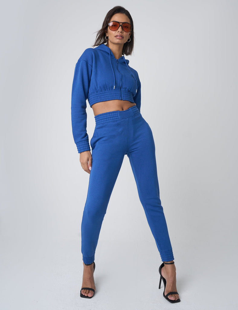 Cinched High Waisted Joggers Cobalt Blue