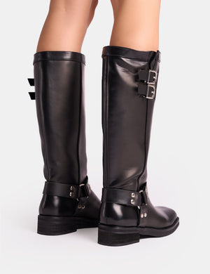 Sirius Black Vintage Buckle Knee Hight Flat Boots