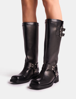 Sirius Black Vintage Buckle Knee Hight Flat Boots