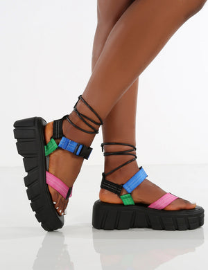 Mirage Multi Chunky Platform Lace Up Sandals