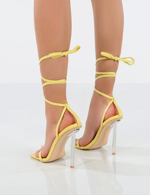 Asset Yellow Square Toe Strappy Heels