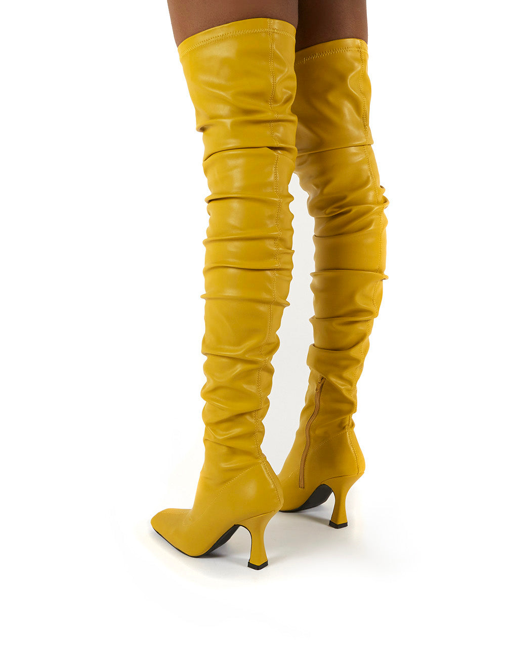 Mustard knee hotsell high boots