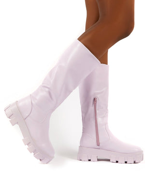 Karma Lilac Chunky Sole Knee High Boot