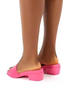 Amina Pink Slip on Low Heel Sandal
