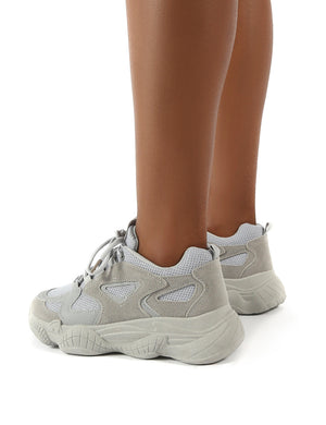 Chase Grey Wide Fit Chunky Sole Trainers