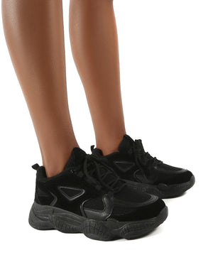 Chase Black Wide Fit Chunky Sole Trainers
