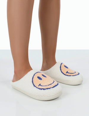Smile Multi Printed Smiley Face Slippers