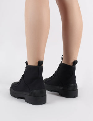 Greenland Ankle Boots in Black Canvas