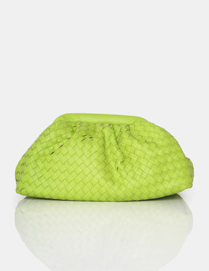 The Project Lime Woven Pu Bag Clutch Bags
