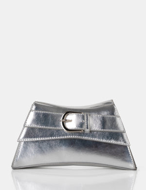 The Charli Silver Metallic Adjustable Strap Mini Bag