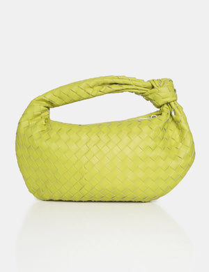 The Blame Chartreusse Lime Weave Knot Handbag