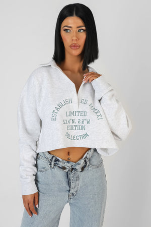 Limited Edition Embroidery Sweatshirt Oatmeal Marl