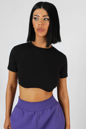 Ultimate Short Sleeve Underbust T-Shirt Black