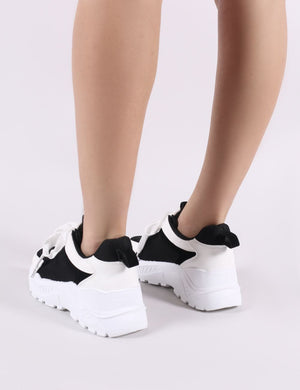 Bills Chunky Trainers in Black and White