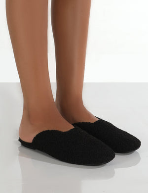 Ciao Black Teddy Slip On Slippers