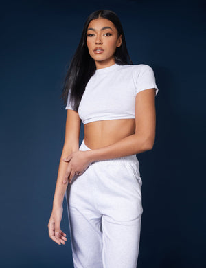 Ultimate Short Sleeve Underbust T-Shirt Oatmeal Marl