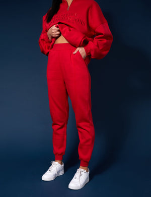 Seam Front 90S Joggers Red
