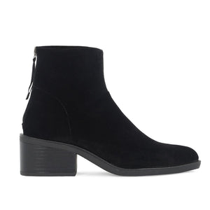 Isabella Ankle Boots in Black Faux Suede