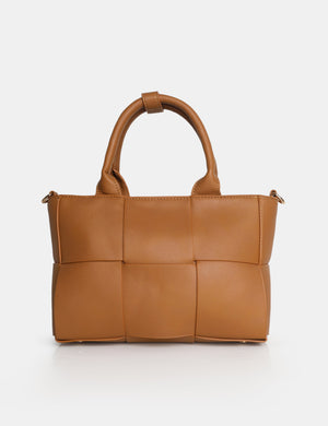 The Rumi Caramel Small Tote Handbag