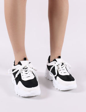 Bills Chunky Trainers in Black and White