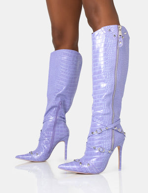 Lilac knee 2024 high boots