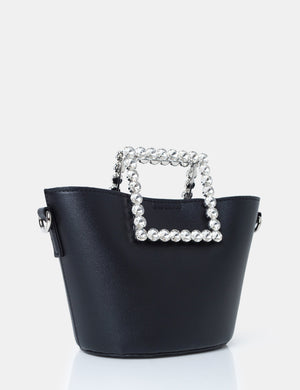 The Glam Black Pu Mini Bucket Grab Bag