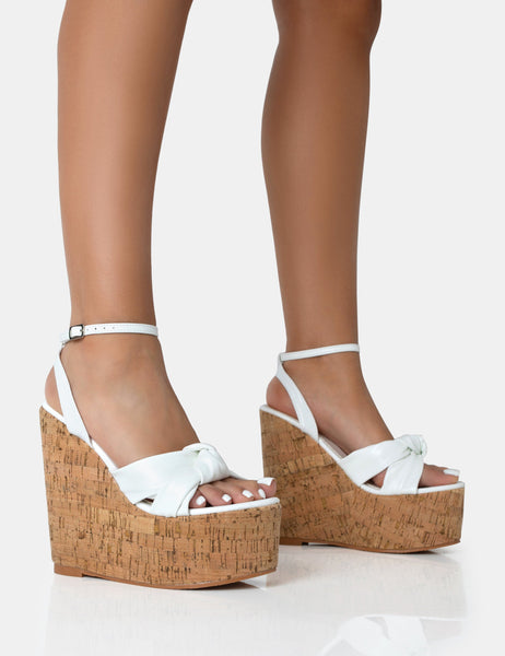 White deals cork wedges