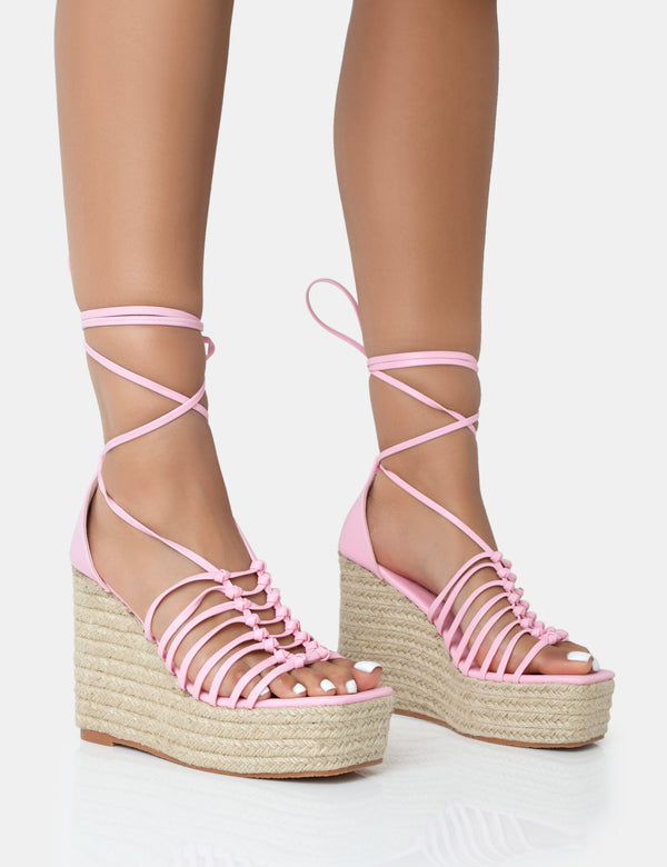 Esme White Lace-Up Espadrille Wedges | Lace up espadrille wedges, Lace up  wedges, Espadrilles wedges