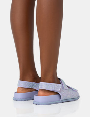 ChiChi Lilac Diamante Double Strap Dad Sandals