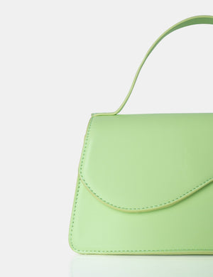The Polly Soft Lime Croc Top Handle Mini Bag
