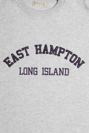 East Hampton Embroidered Oversized Sweatshirt Oatmeal Marl