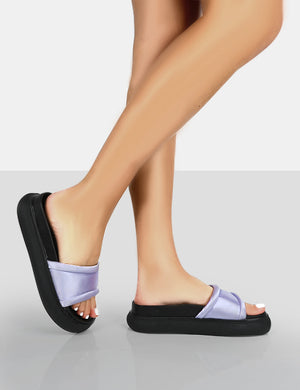 Demi Lilac Satin Slider Sandals