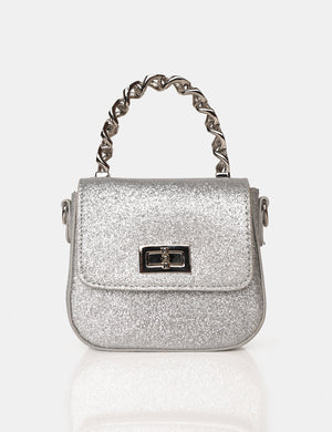 The Bridgerton Silver Glitter Mini Bag