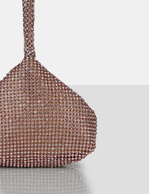 The Lavender Champagne Diamante Mini Pouch Party Bag