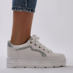 Payoff Platform Trainers in White and Silver
