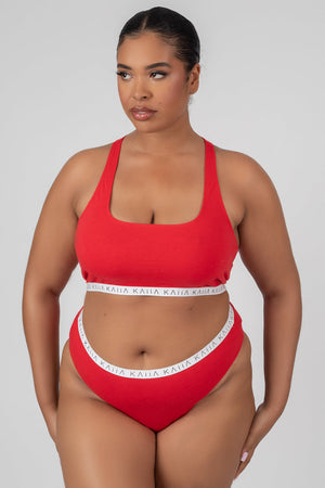 Curve Kaiia Elastic Highwaisted Brief Red