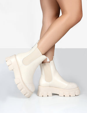 Elodie Putty Chunky Sole Chelsea Ankle Boots