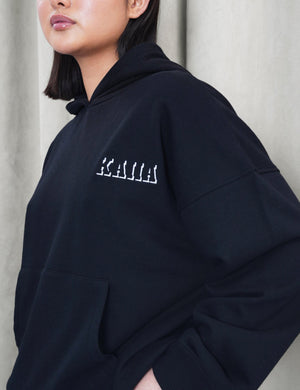 Kaiia Shadow Logo Oversized Hoodie Black