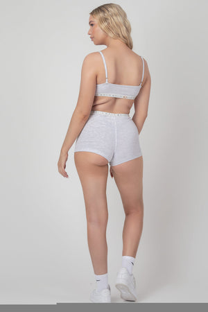 Kaiia Elastic Girl Boxer Grey Marl