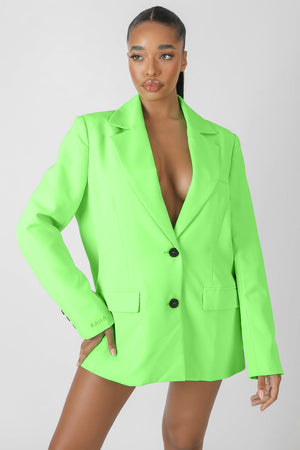 Oversized Masculine Blazer Jacket Green