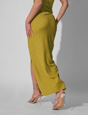 Kaiia Textured Column Maxi Skirt Co-ord Lime
